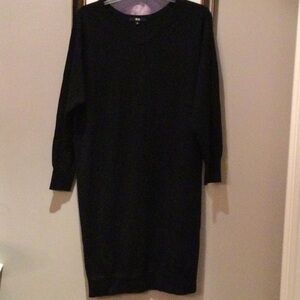 Uniqlo midi black knit dress in S